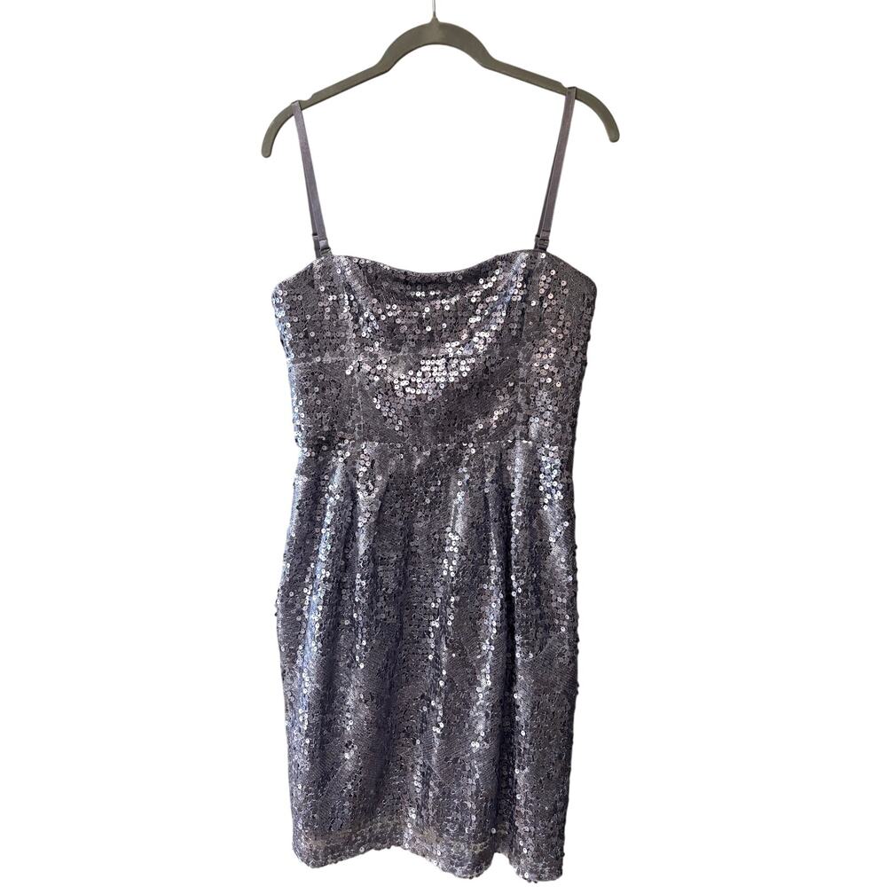 BCBGMaxAzria‎ Carole Lilac Mist Purple Silver Sequin Cocktail Club Dress